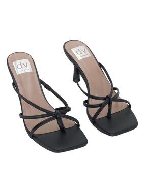 DV Dolce Vita Zini Strappy Kitten-Heel Sandal Black 6.5M